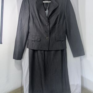 Calvin Klein Dark Gray Blazer and Skirt Set